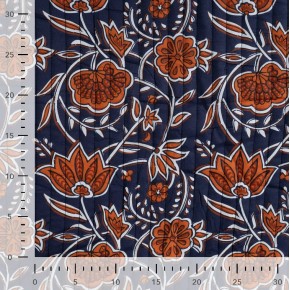 tissu matelassé fleurs - un chat sur un fil