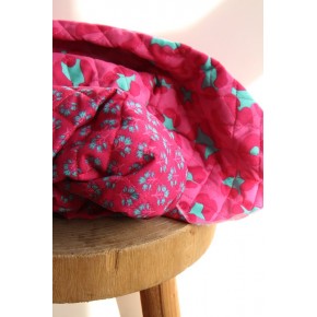 léopard et fleurs matelassé rose et vert