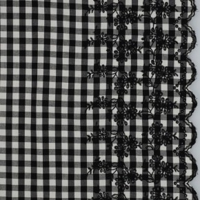 joli coton carreaux brodé pour blouse, jupe, robe