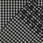 coton vichy noir et blanc avec broderies noires