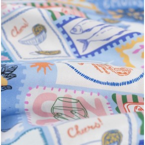 coton canvas imprimé - un chat sur un fil