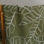 tissu lin et viscose avec broderies fleurs - kaki et écru