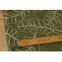 tissu brodé en lin et viscose kaki
