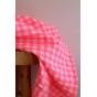 tissu seersucker rose fluo et blanc - tissu vichy