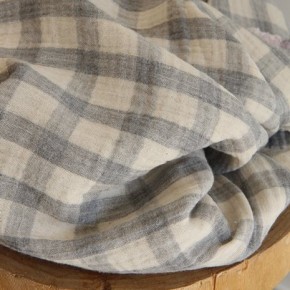 tissu en double gaze à carreaux pour coudre robe, blouse