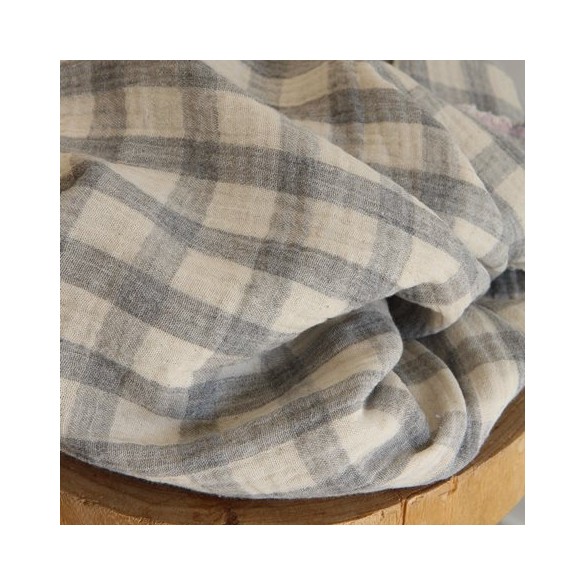 tissu en double gaze à carreaux pour coudre robe, blouse