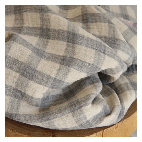 tissu en double gaze à carreaux pour coudre robe, blouse
