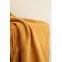 tissu double gaze ocre en coton bio gots