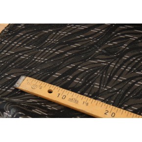 tissu français - jacquard kaki et noir