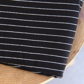 maille marinière fines rayures noir et argenté