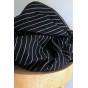 tissu jersey rayé - noir et argenté