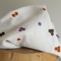 Tissu voile de coton blanc - broderie