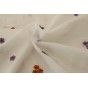 tissu brodé blanc cassé - broderie fleurs