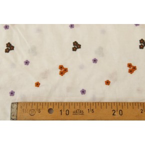 voile de coton brodé - fleurs multicolores