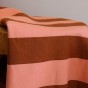 TISSU COTON RAYURES - caramel et rose