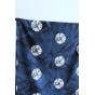 tissu batik bleu et beige - un chat sur un fil