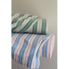 tissu en double gaze à rayures pour coudre robe, blouse
