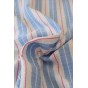 tissu double gaze à rayures - bleu et rose