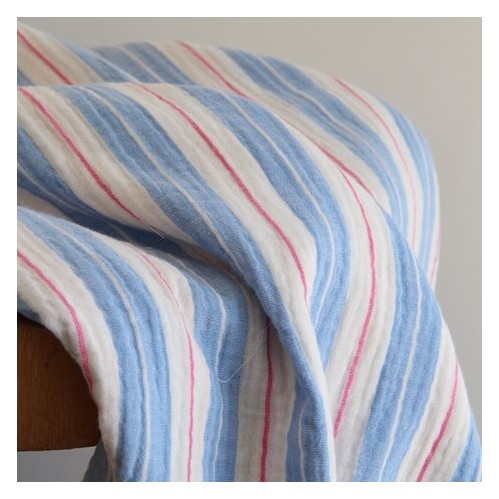 jolie double gaze - bleu rayée rose