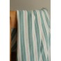 tissu double gaze rayée verte - un chat sur un fil