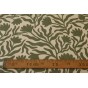 tissu sweat fleuri - vert et écru