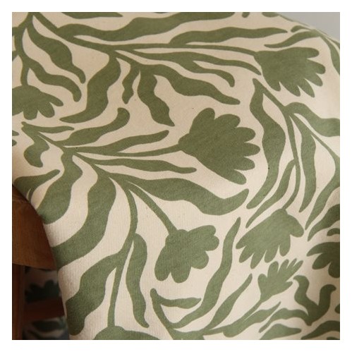 tissu sweat fleur et écru