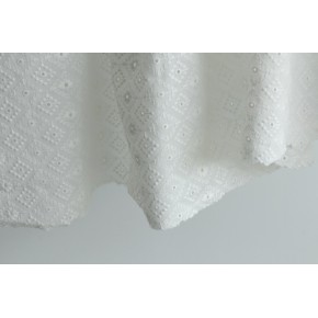 coton brodé graphique écru