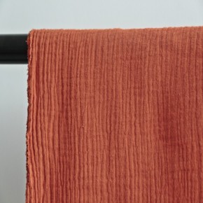tissu double gaze brique