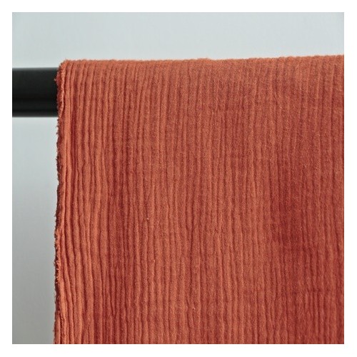tissu double gaze brique