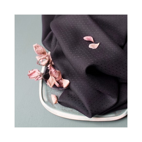 tissu viscose dobby black - atelier brunette