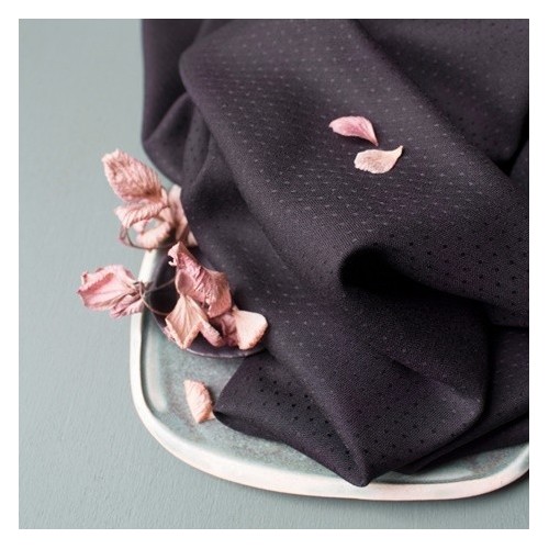 tissu viscose dobby black - atelier brunette