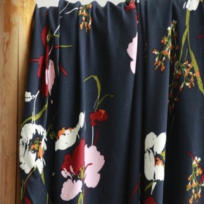 viscose fleurs uma marine