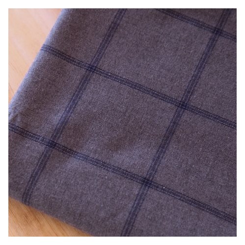 Flanelle grise à carreaux bleu