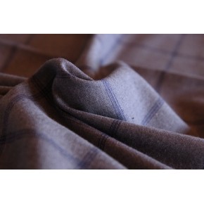 tissu polyester gis et carreaux bleu marine