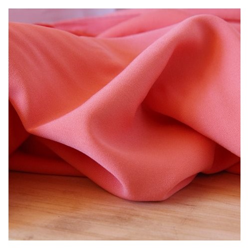 Twill de viscose corail - un chat sur un fil