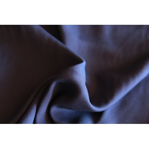 tissu twill de viscose bleu - un chat sur un fil