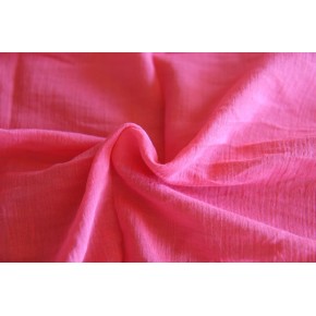 joli coupon de coton crépon de couleur rose corail