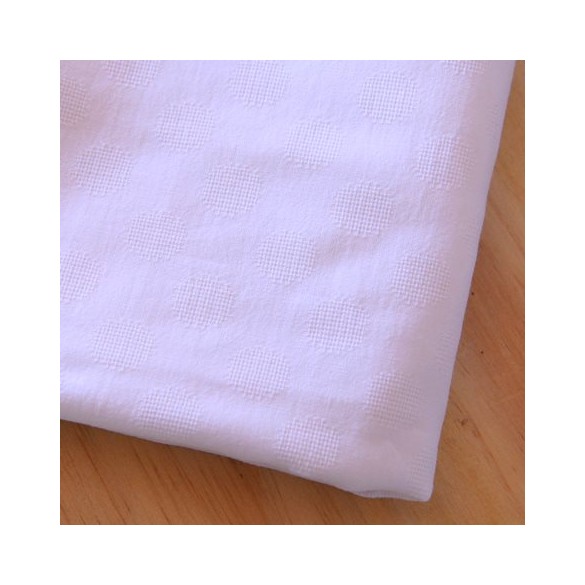 coton brodé pois blanc - un chat sur un fil