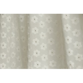 tissu coton brodé écru