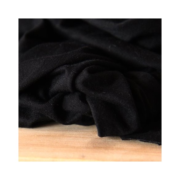 tissu jersey viscose noir - un chat sur un fil
