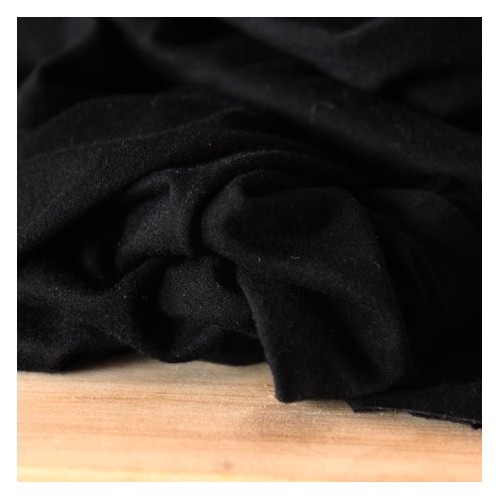 tissu jersey viscose noir - un chat sur un fil