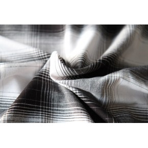 tissu à carreaux - noir blanc lurex argent