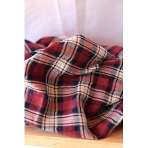 joli coton carreaux bordeaux marine