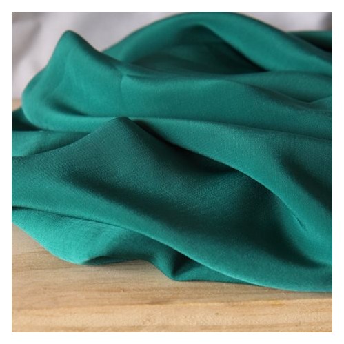 TISSU VERT BOUTEILLE SATINE - UN CHAT SUR UN FIL