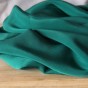 TISSU VERT BOUTEILLE SATINE - UN CHAT SUR UN FIL