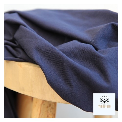 jersey coton bio certifié - marine