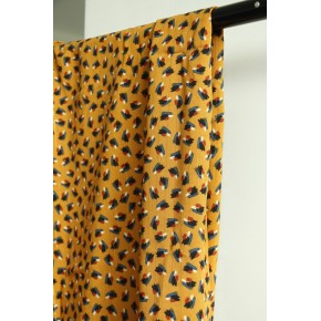 tissu viscose imprimée moutarde