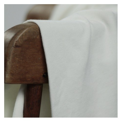tissu molleton fin bio blanc cassé