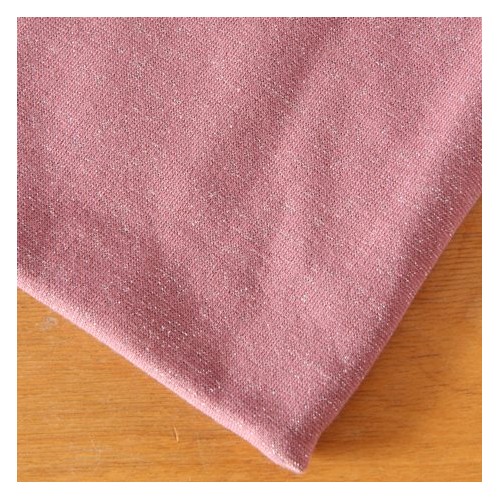 tissu bord côte vieux rose et argent