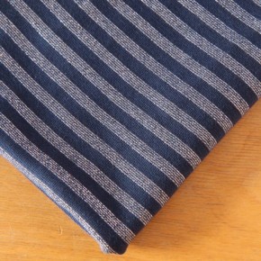 tissu bord cote bleu rayures lurex argent
